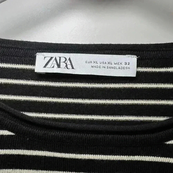 Zara Women's Black and Gold Striped Long Sleeve XL - Picture 2 of 8